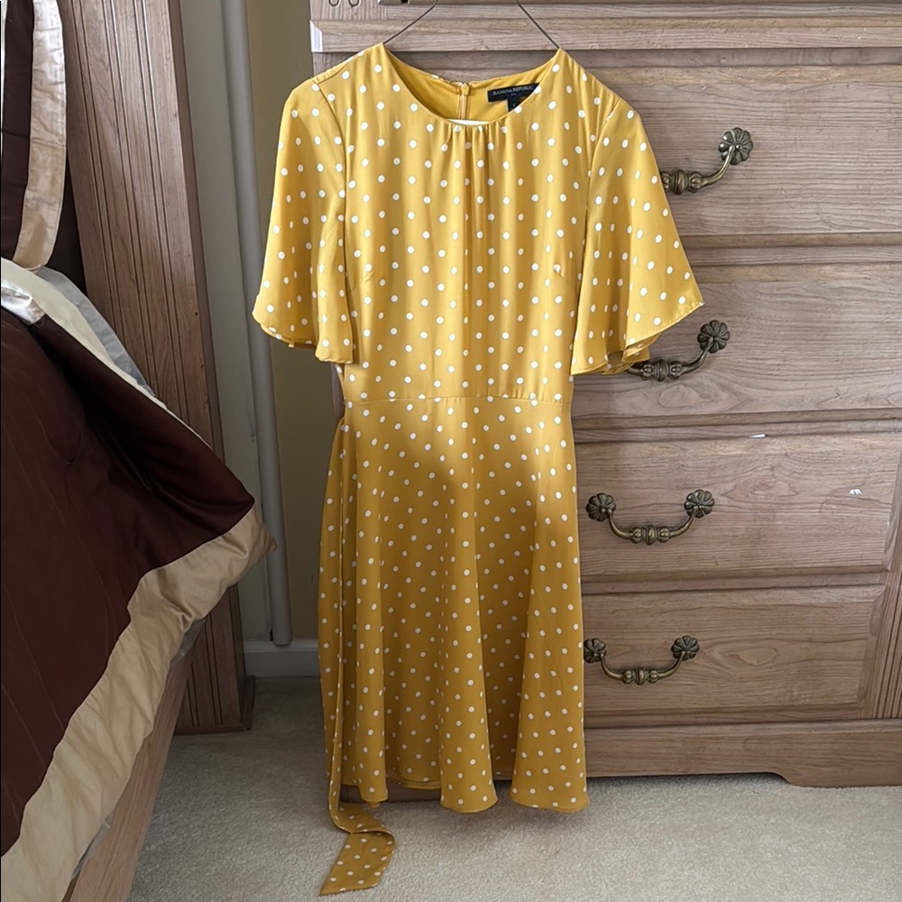Banana Republic Yellow Flutter Sleeve Sundress